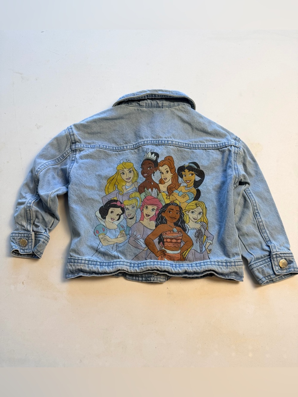 Disney Light Blue Denim Jacket with Princess Back Art